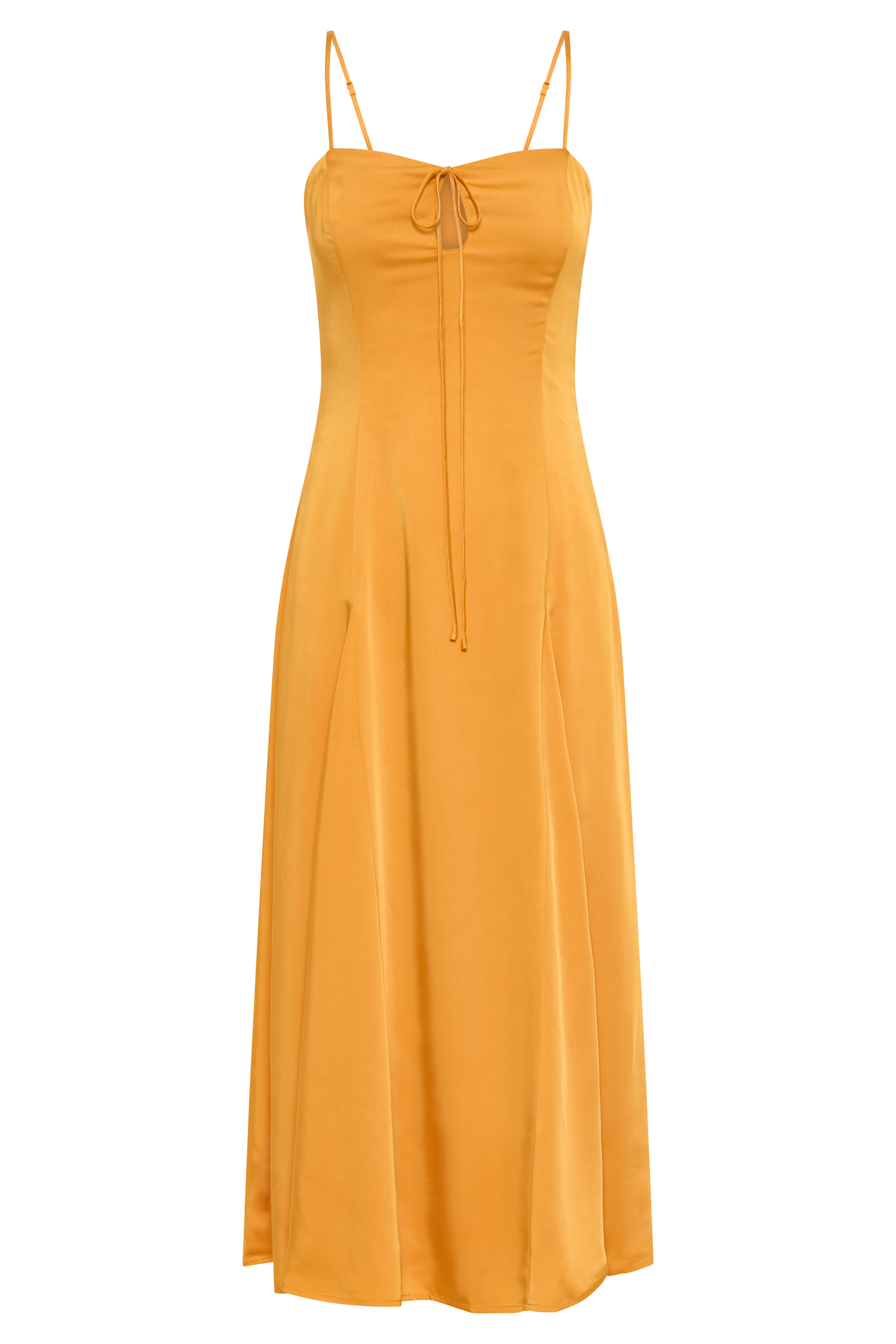 Luciana Satin Midi Dress Tangerine MESHKI