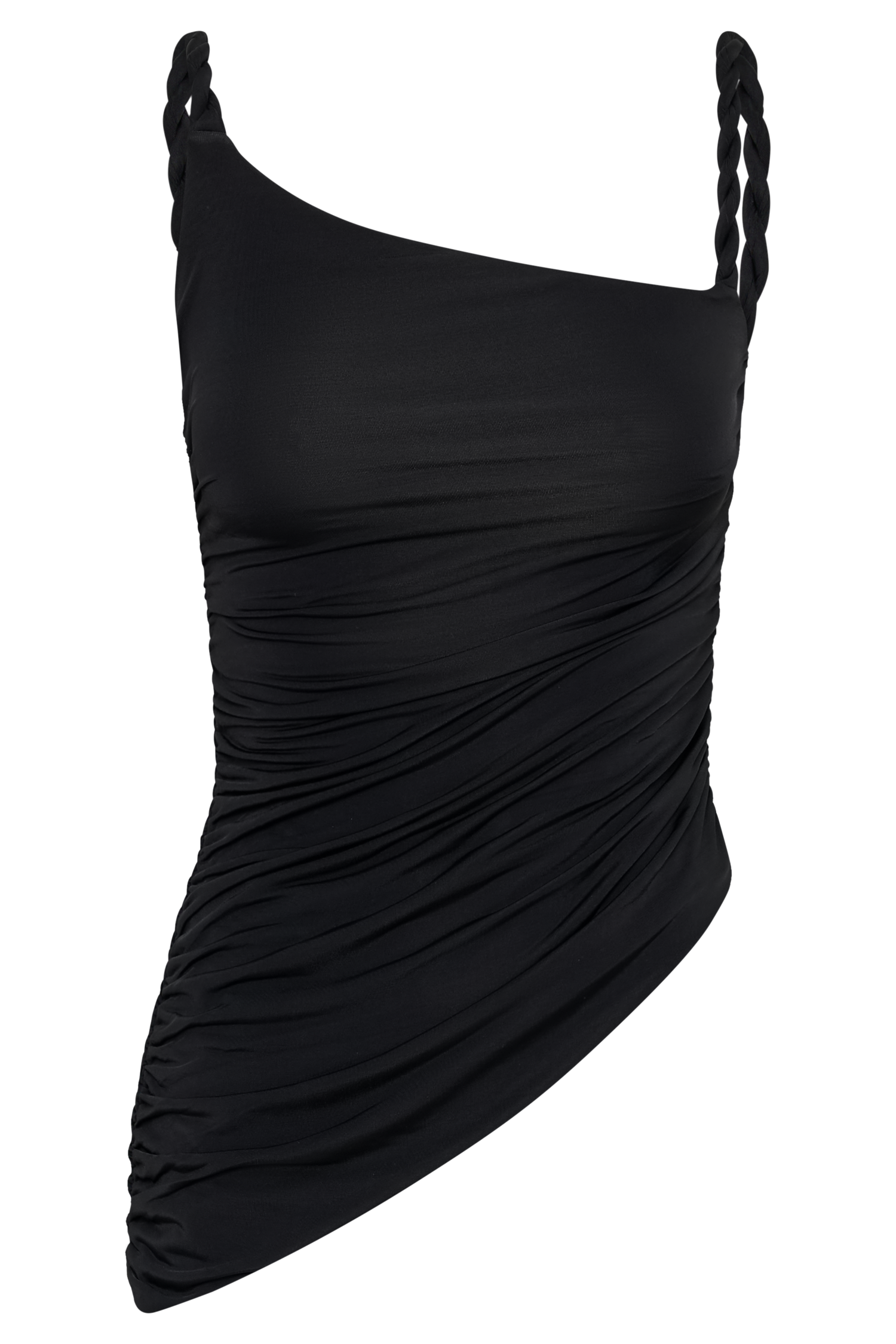 Palmira Slinky Asymmetric Sleeveless Top - Black #9