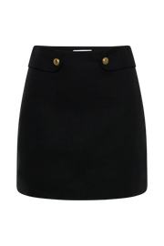 Marquette Linen Mini Skirt - Black