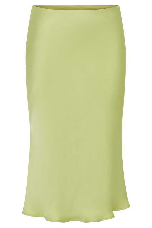 Allegra Satin Knee Length Skirt - Apple