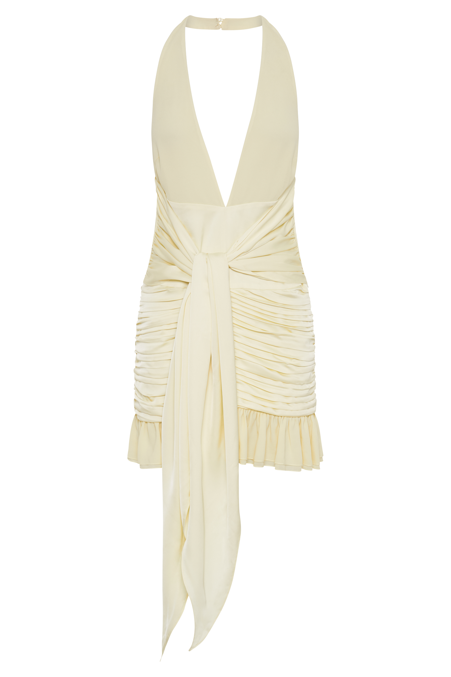 Ambrosi Satin Chiffon Mini Dress - Lemon Sherbet | MESHKI Ambrosi Satin Chiffon Mini Dress - Lemon Sherbet | MESHKI