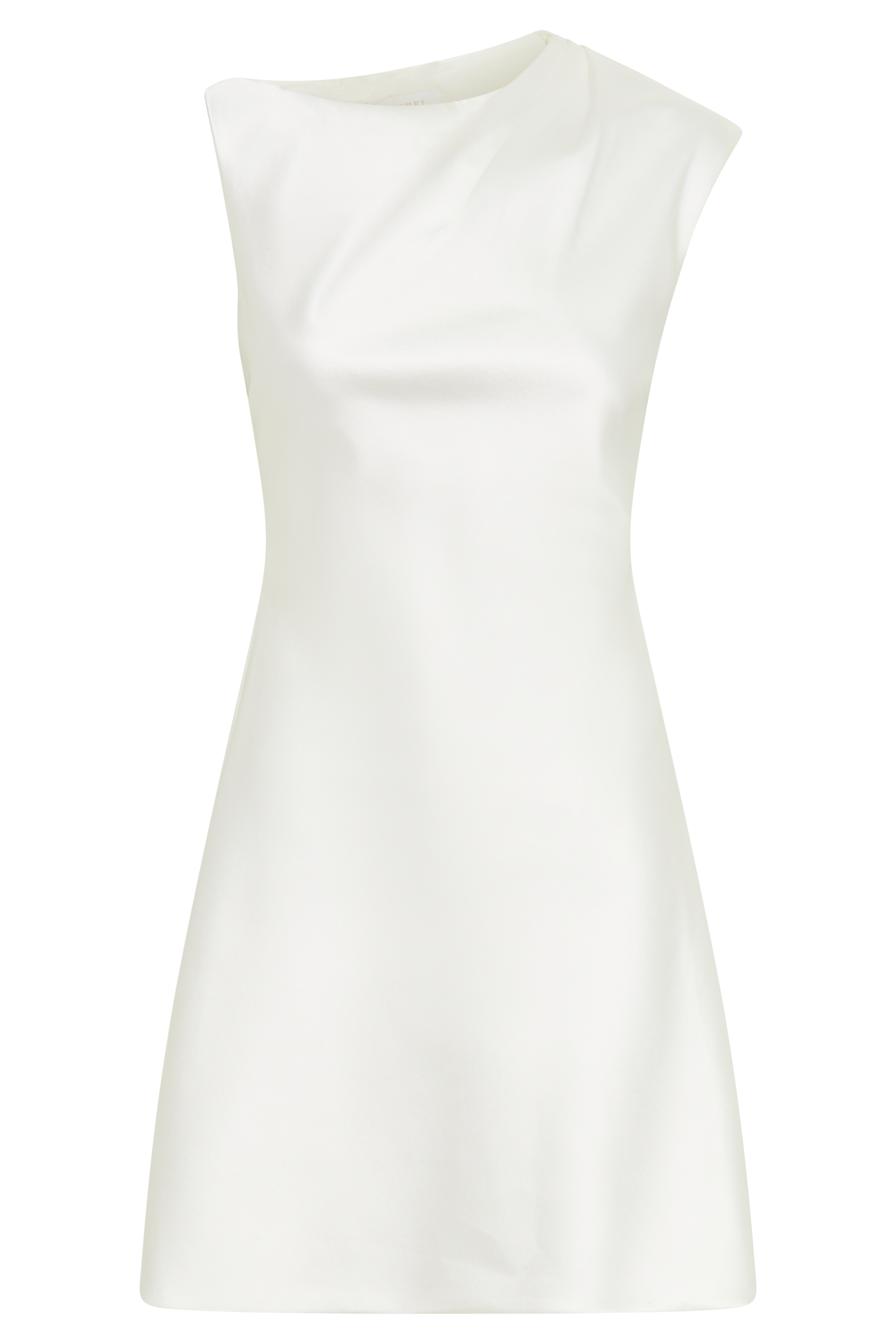 Granger Satin Structured Mini Dress - White #9