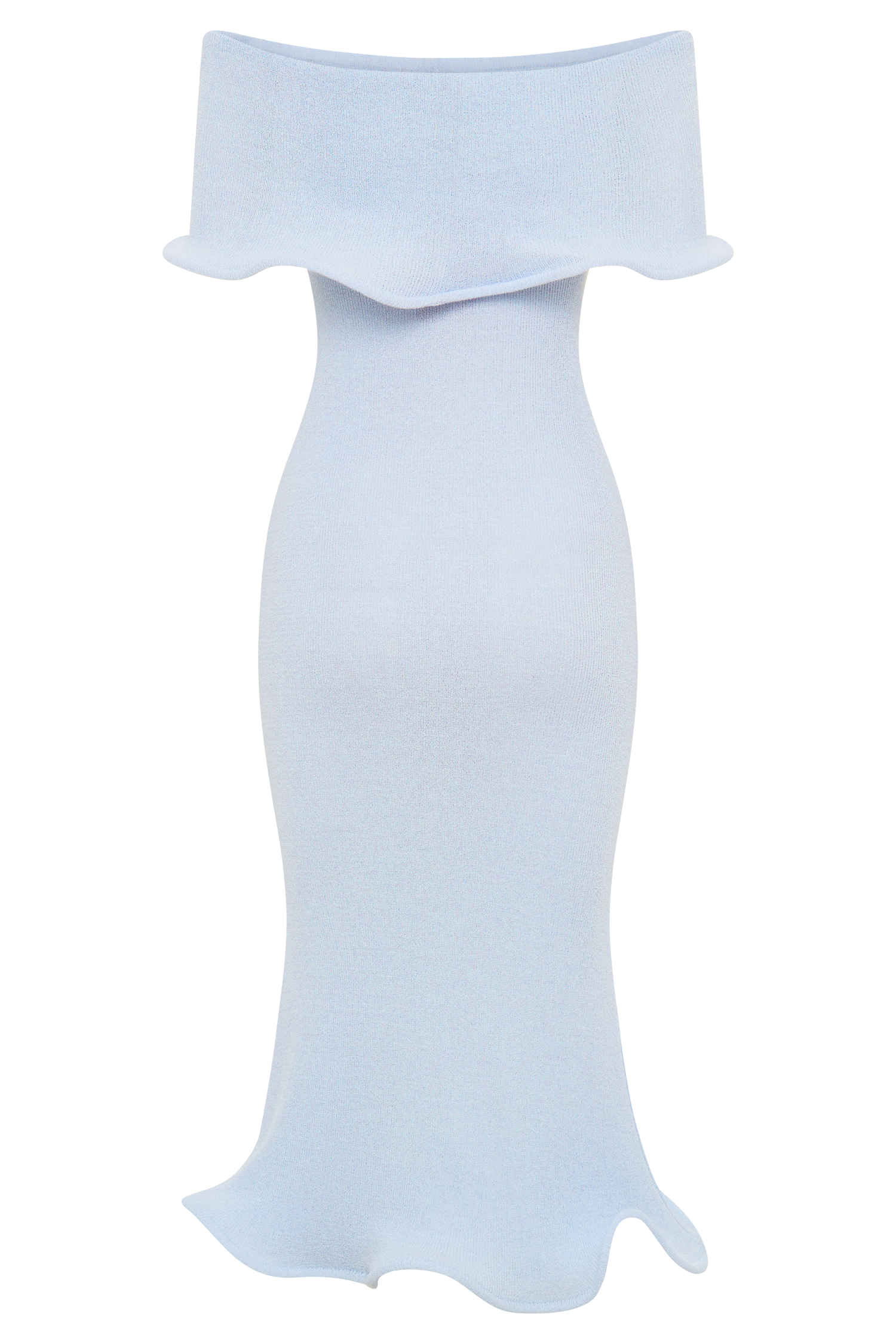 Molly Off Shoulder Knit Midi Dress Sky Blue MESHKI