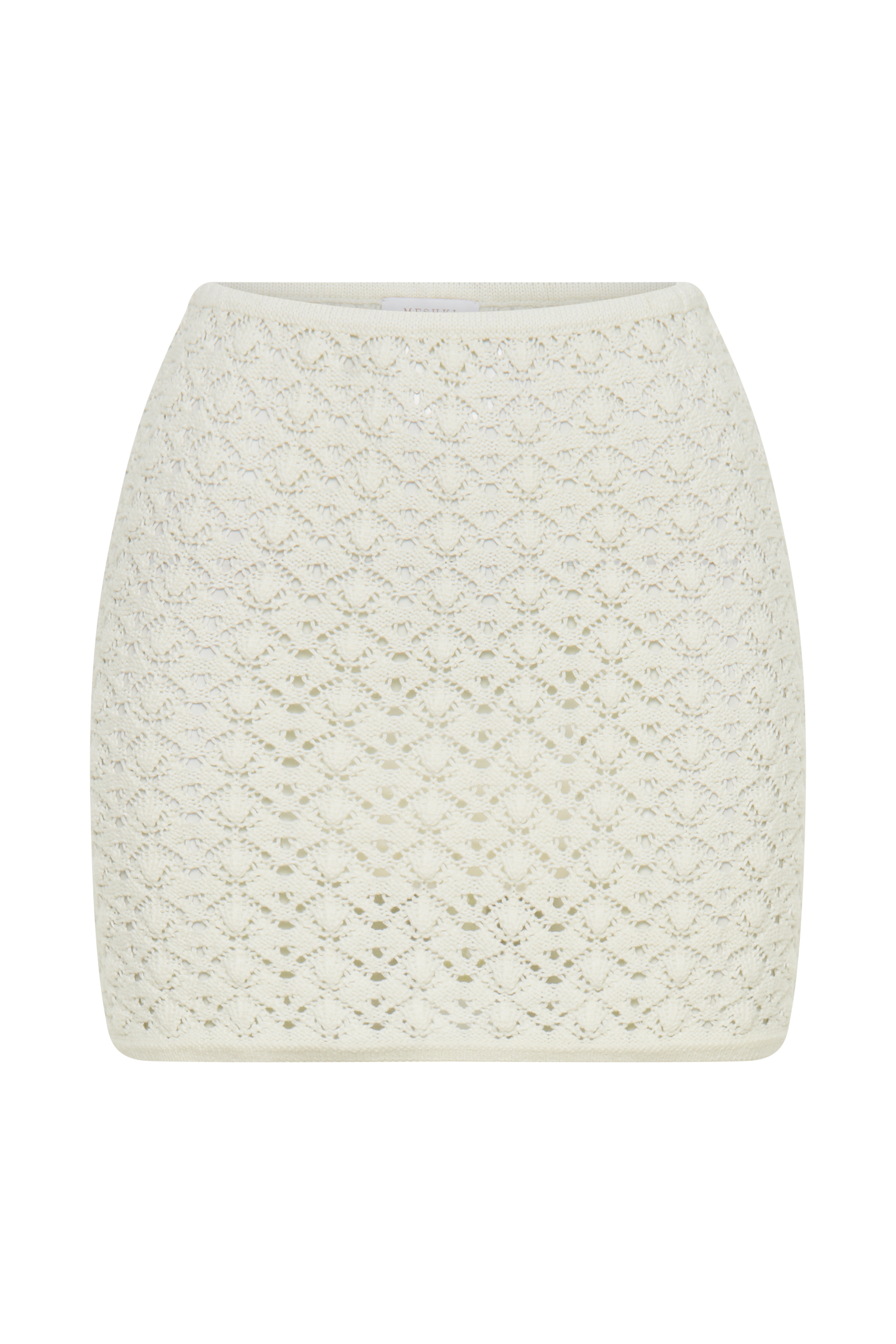 Murphy A-Line Knit Mini Skirt White MESHKI - Main Image