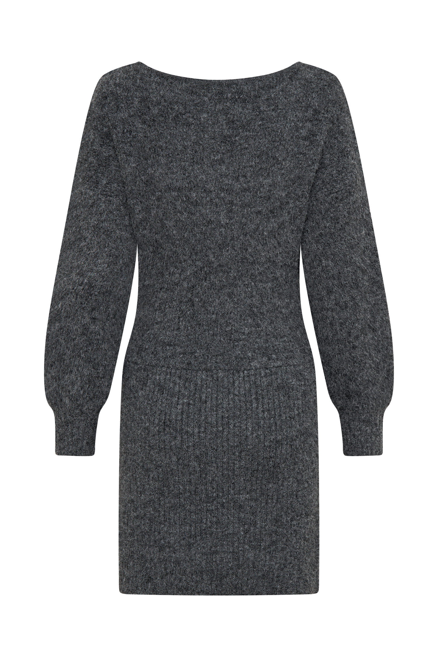 Rafferty Boat Neck Knit Mini Dress - Charcoal Marle #11