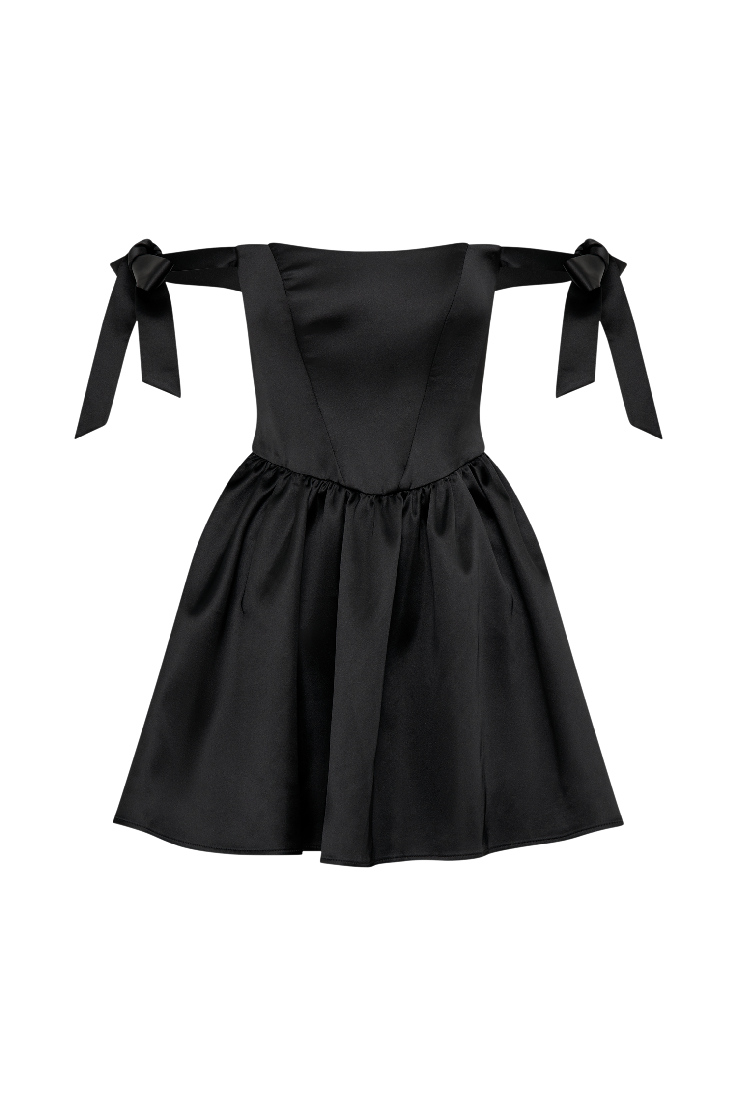 rita short sleeve bow back swing mini dress Rita Short-Sleeve Bow-Back Swing Mini Dress