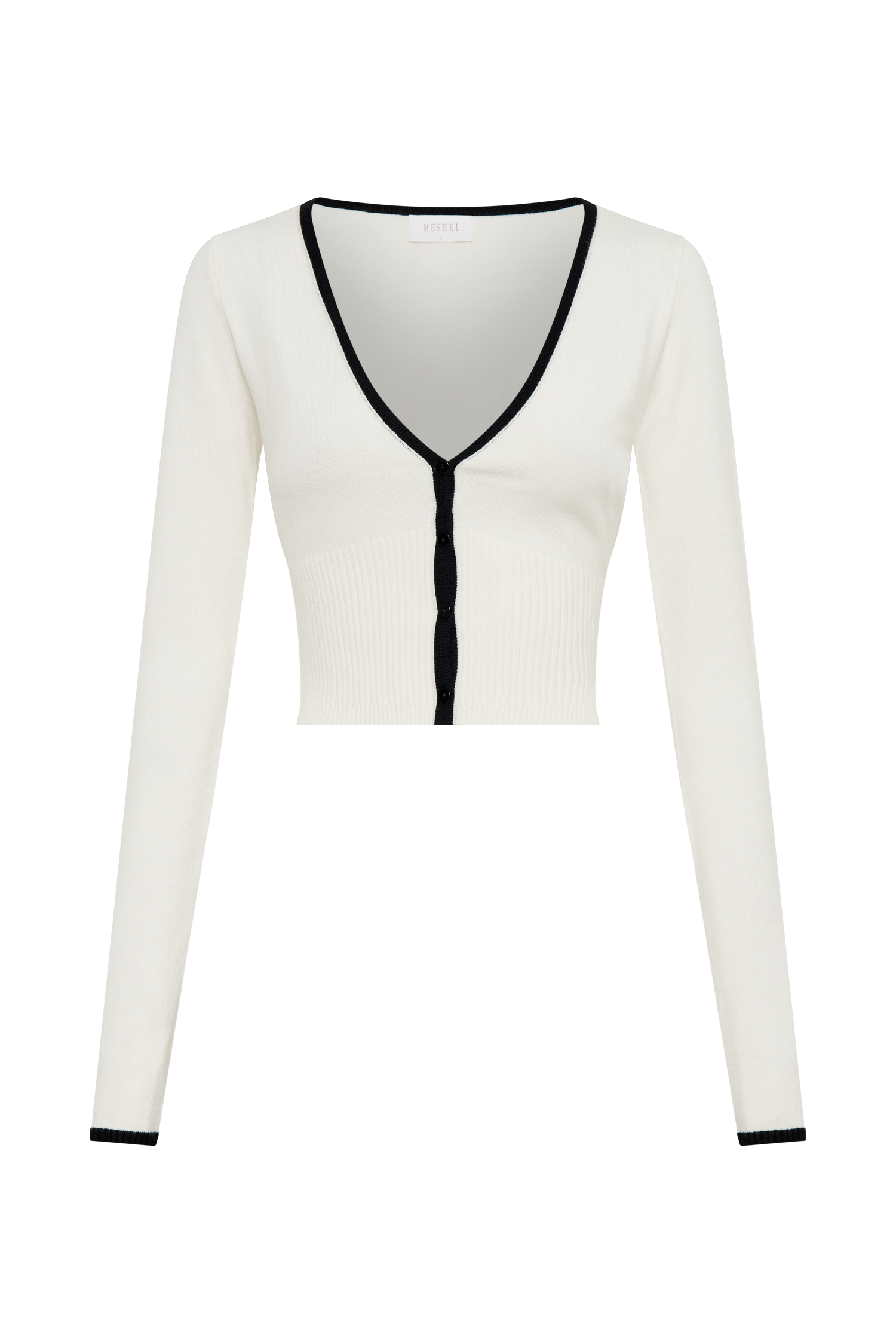 Rib Knit Cardigan H And M White Cardigan Jolene Contrast Button Up