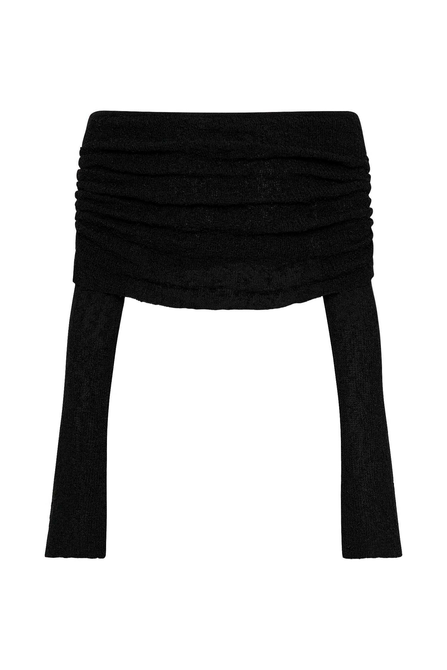 Marisol Off Shoulder Boucle Top - Black #7