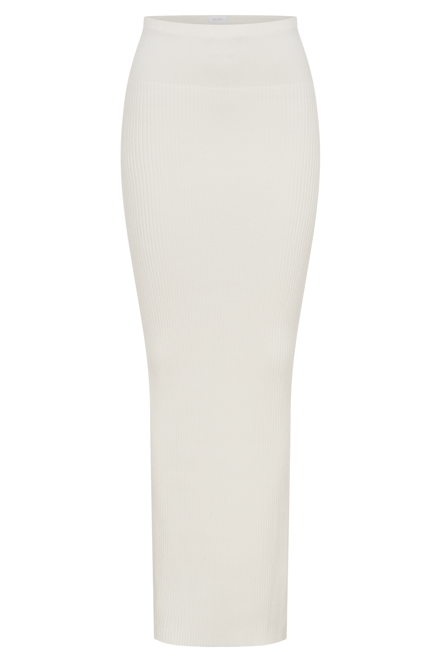 Mathilde Ribbed Knit Maxi Skirt Ivory MESHKI