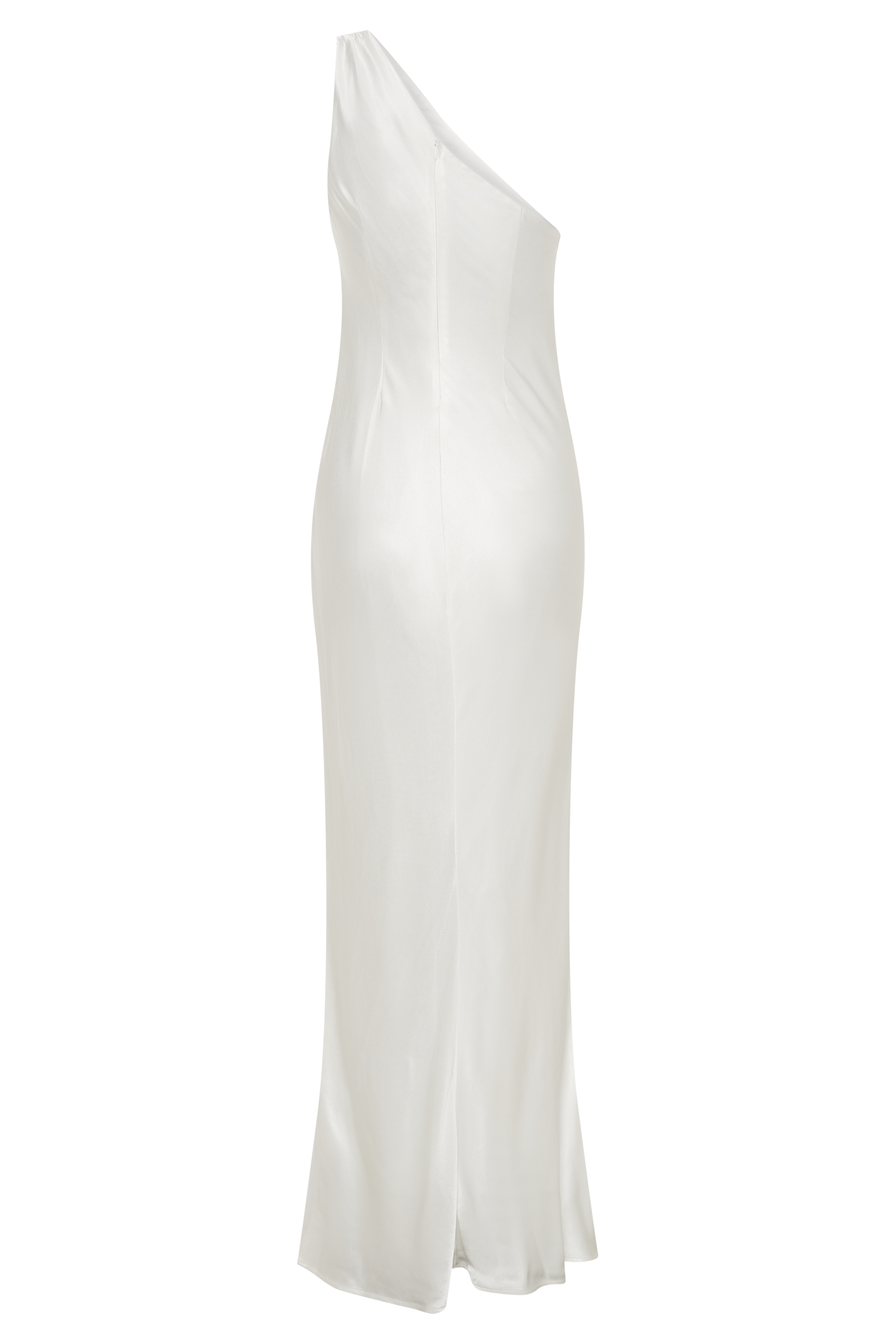 Camille One Shoulder Satin Maxi Dress - White #8