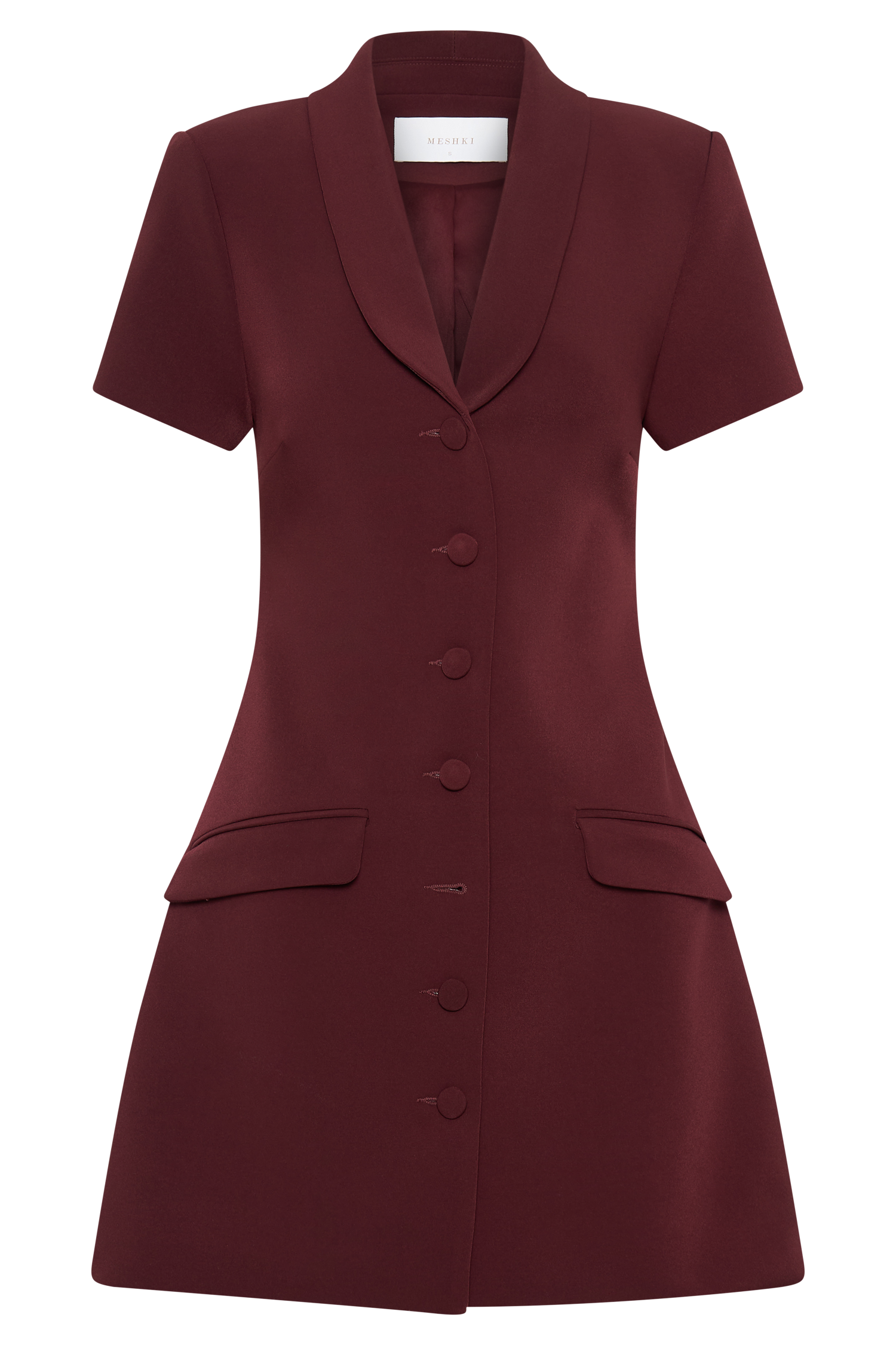 Paolina Collared Suiting Mini Dress - Plum #9