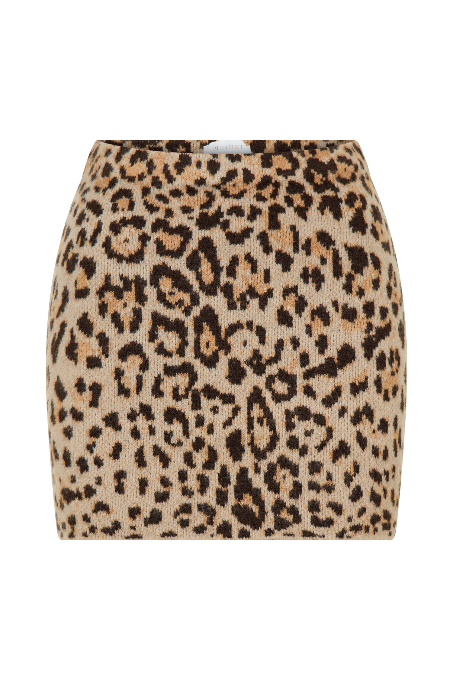 Marissa Knit Mini Skirt Leopard Print MESHKI