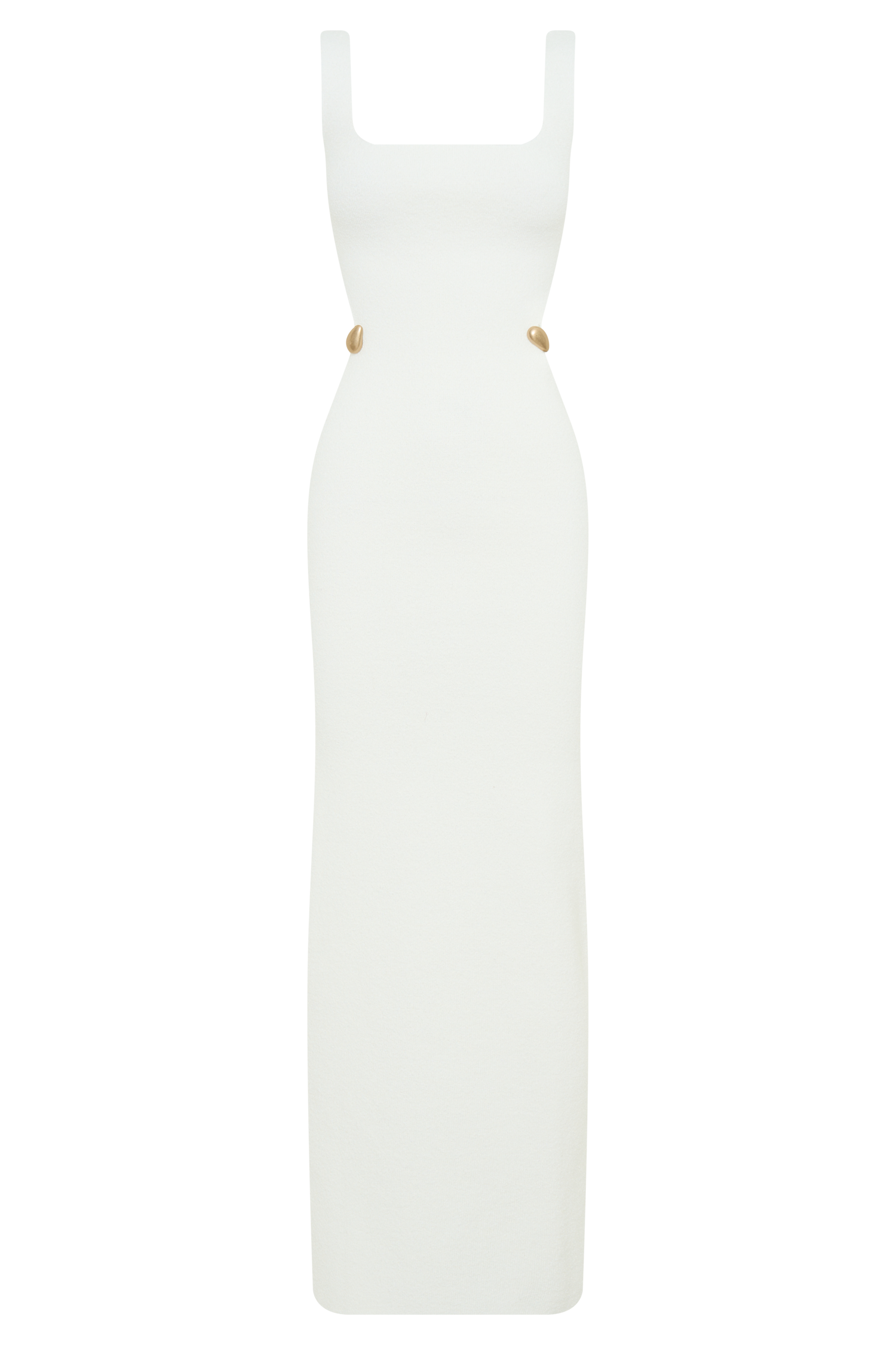 white cut out knit dress Alysanne Cut Out Knit Maxi Dress - White