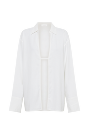Tasha Oversized Linen Shirt - White