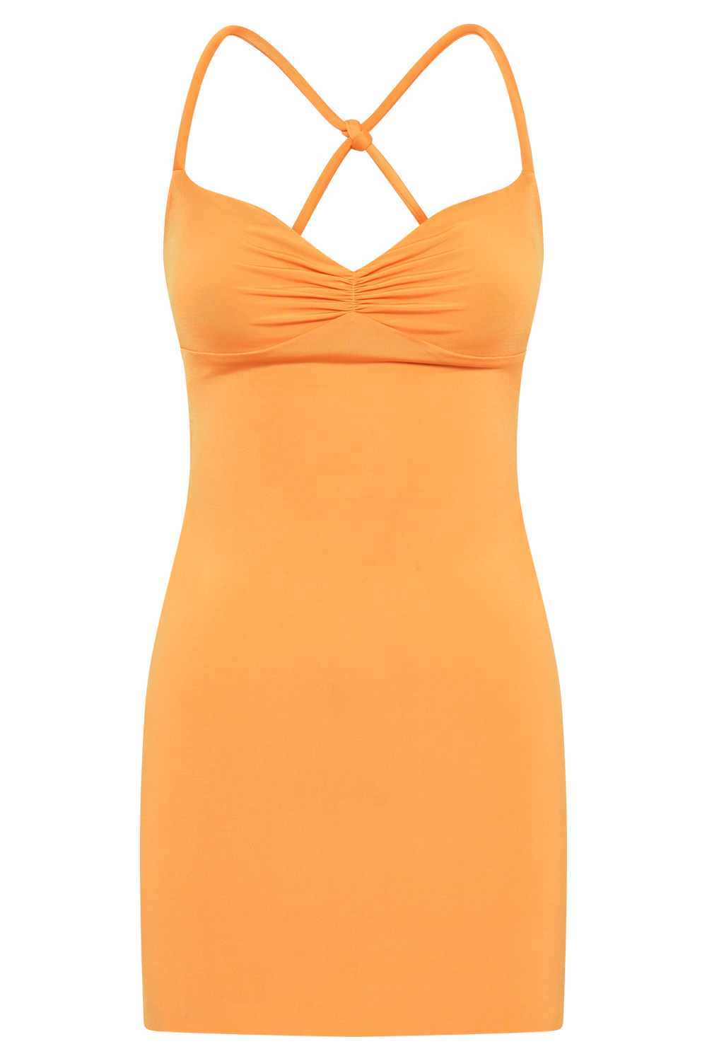 Amirah Slinky Backless Mini Dress - Orange