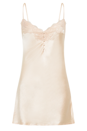 Vesta Lace Satin Dress - Apricot