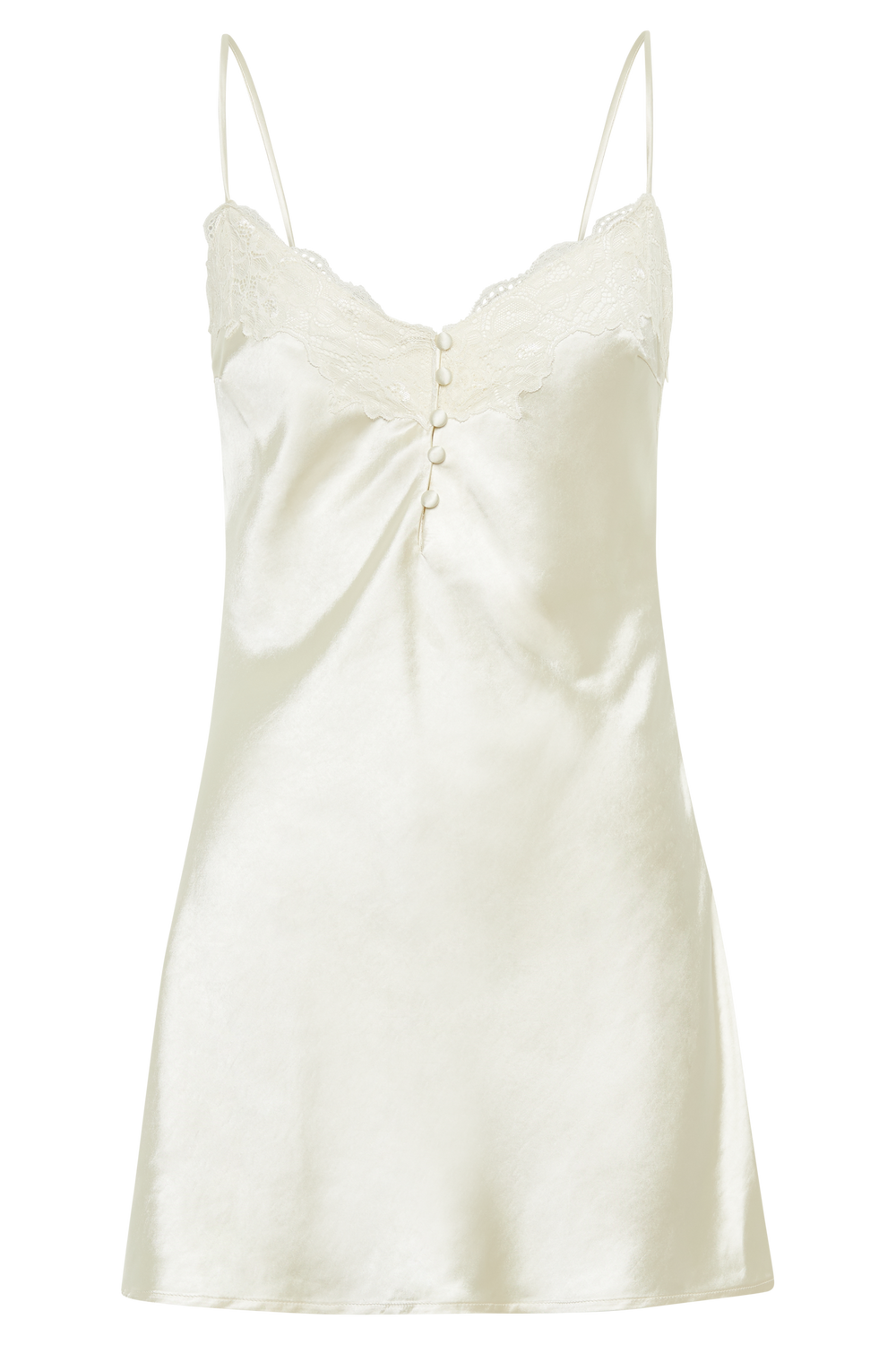 Vesta Lace Satin Dress - Ivory