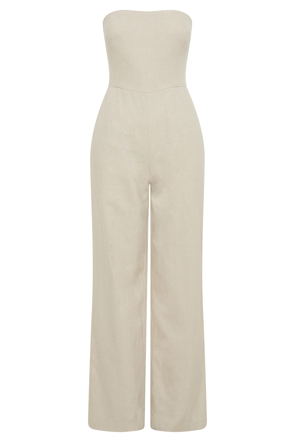 Anita Strapless Linen Jumpsuit - Natural