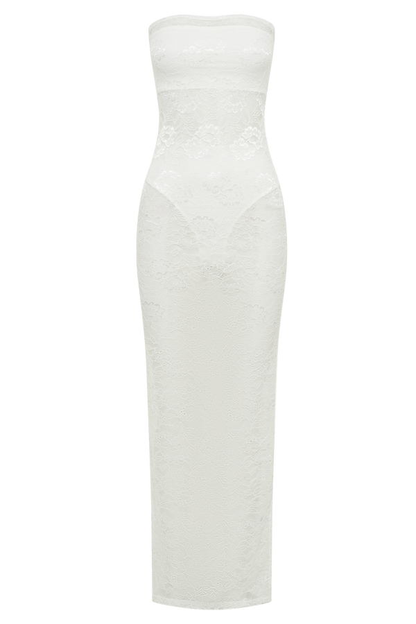 Sasha Strapless Maxi Dress - White