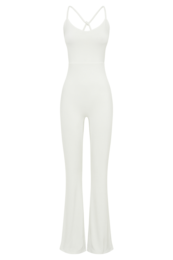 Brinley Slinky Jersey Jumpsuit - White