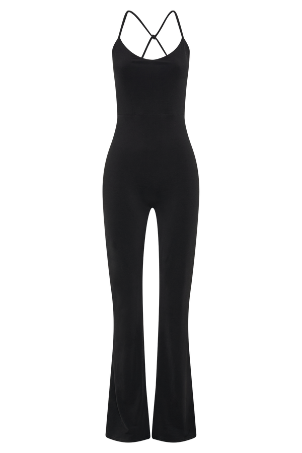 Brinley Slinky Jersey Jumpsuit - Black