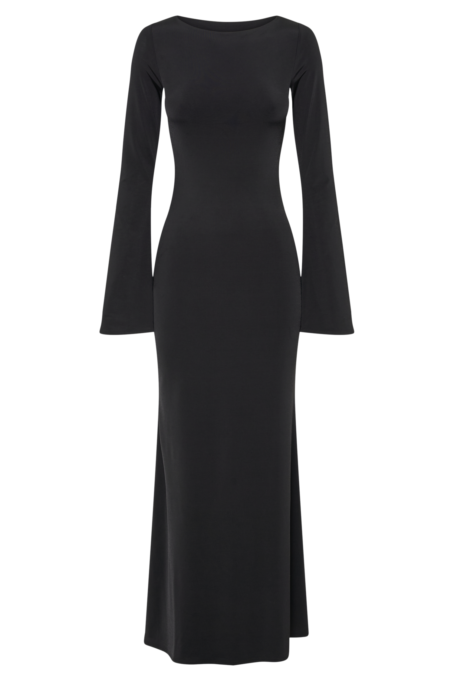 chinese dress ladies Black Gothic Lace Up Maxi Dress with Bell Sleeves main image 1