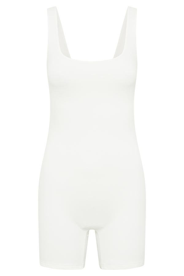 Cecily Recycled Nylon Playsuit - White