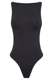 Fiona Recycled Nylon Low Back Bodysuit - Black