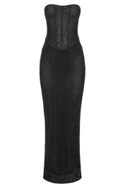 Gemma Strapless Sequin Maxi Dress - Black