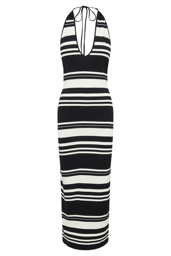Brienne Stripe Maxi Dress - Black/White