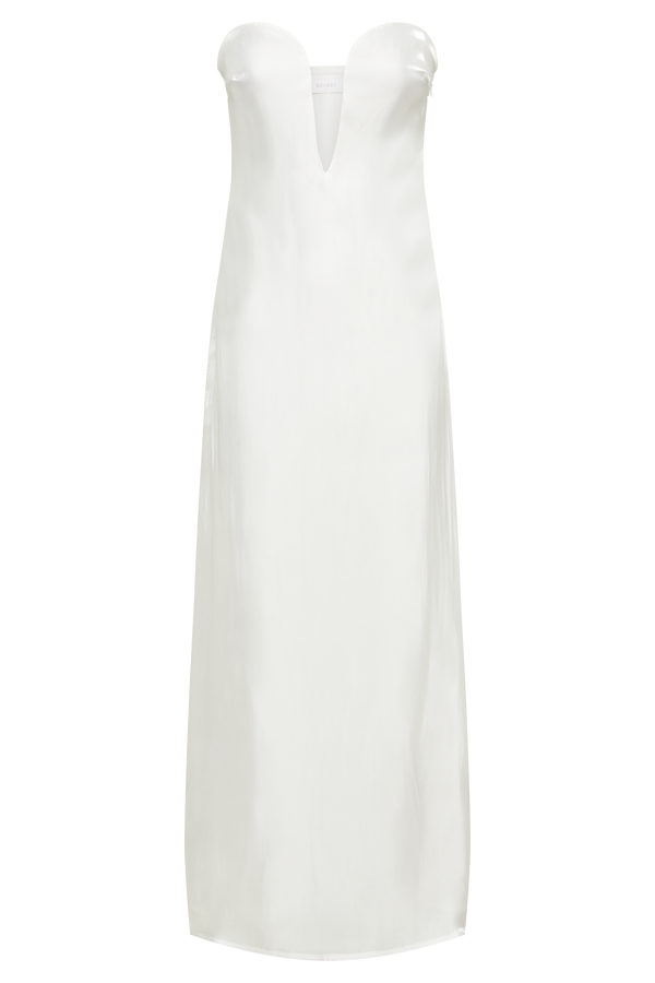 Chantelle Liquid Satin Midi Dress - White