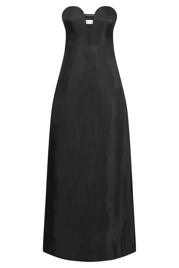 Chantelle Liquid Satin Midi Dress - Black