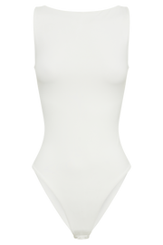 Fiona Recycled Nylon Low Back Bodysuit - White