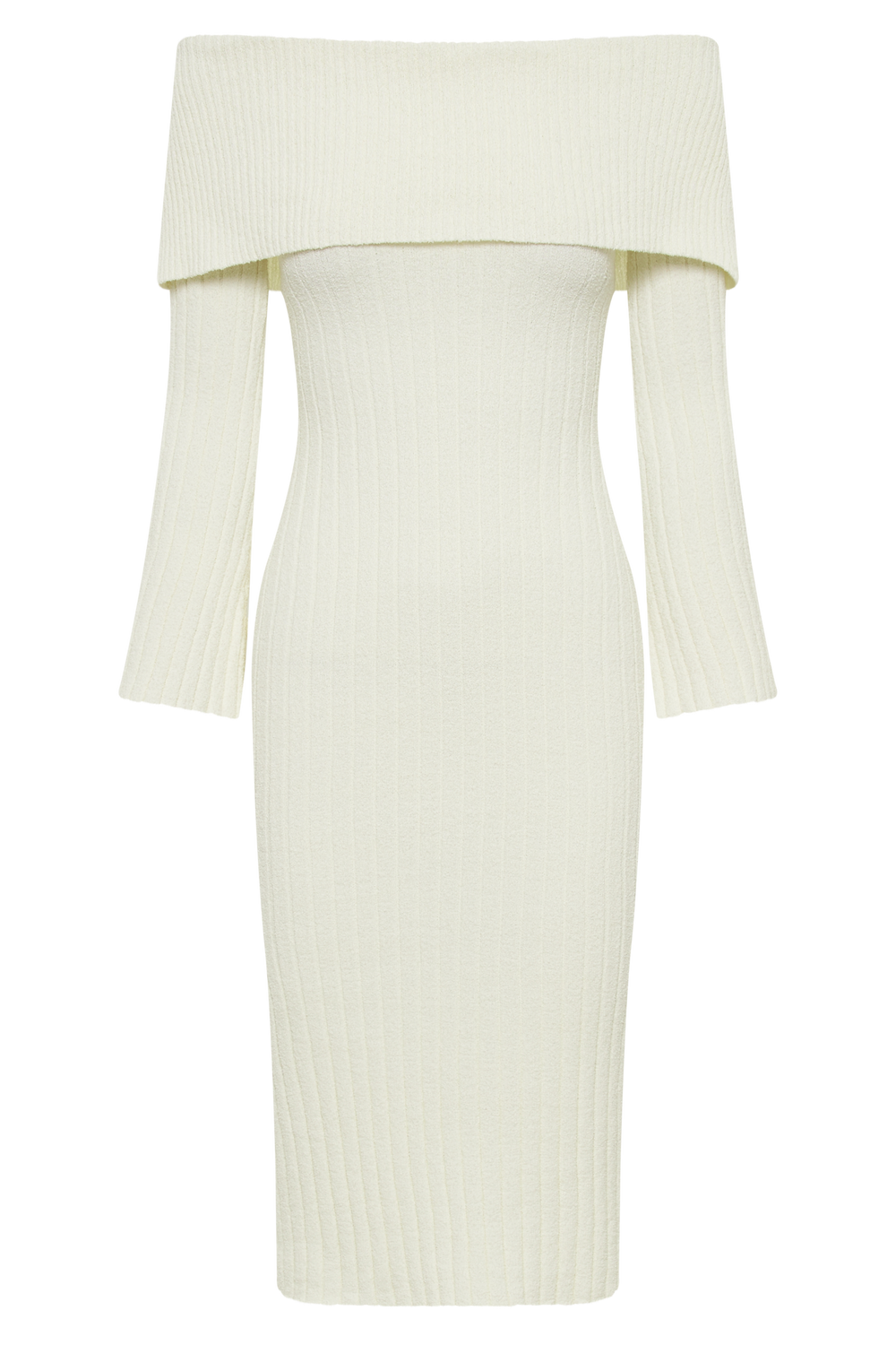 Stefania Off Shoulder Knit Dress - White