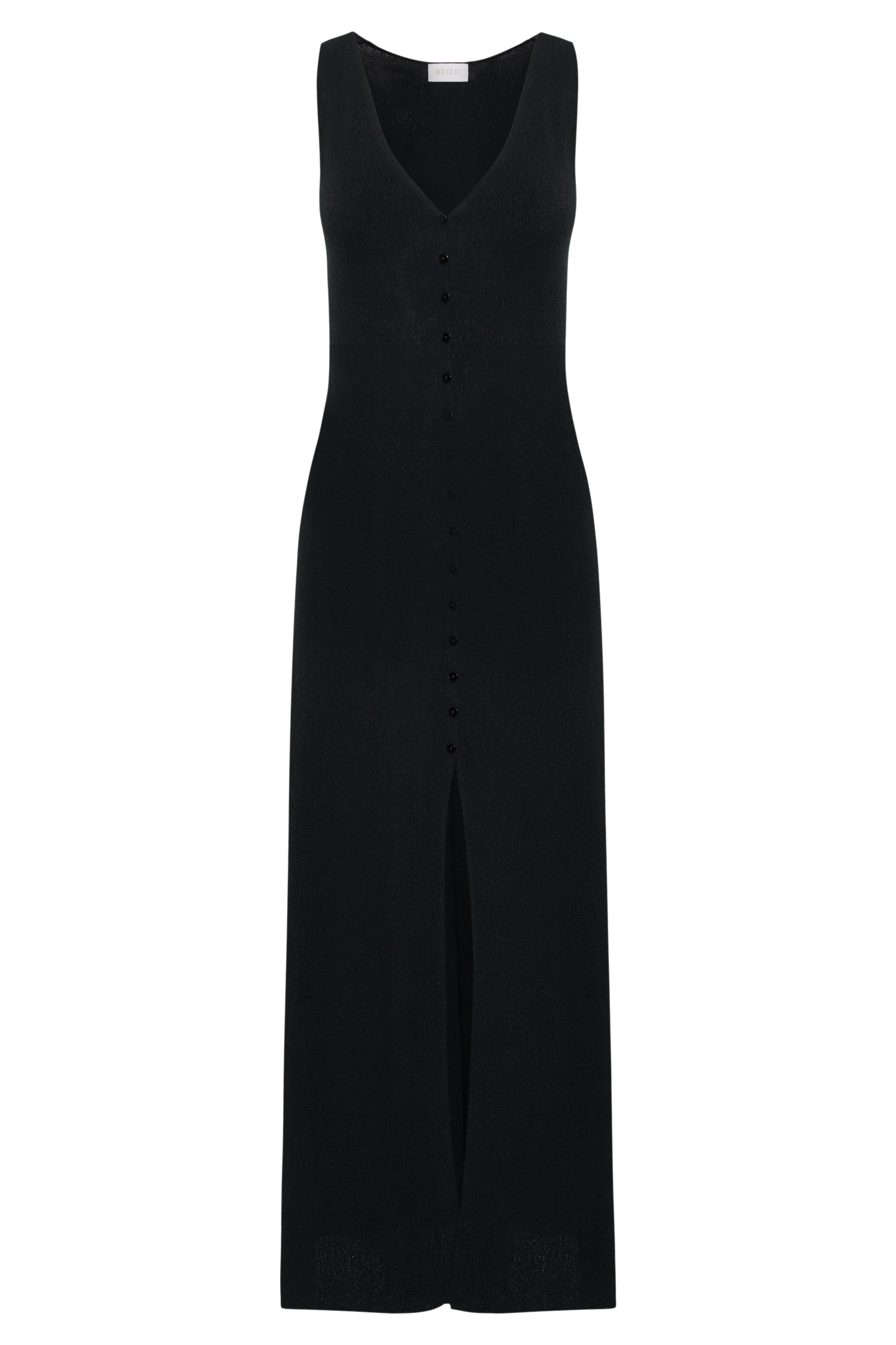 Antonia Buttoned Knit Maxi Dress - Black #7