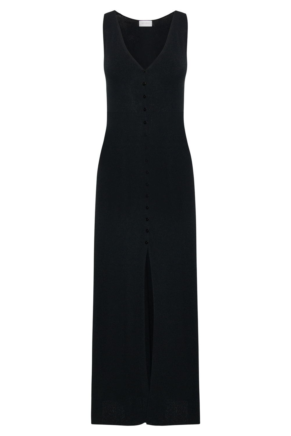 Antonia Buttoned Knit Maxi Dress - Black