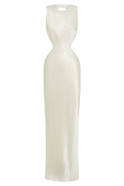 Electra Satin Cut Out Maxi Dress - Ivory