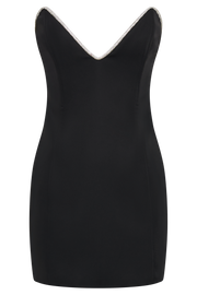 Madi Suiting Mini Dress With Diamante Rope - Black
