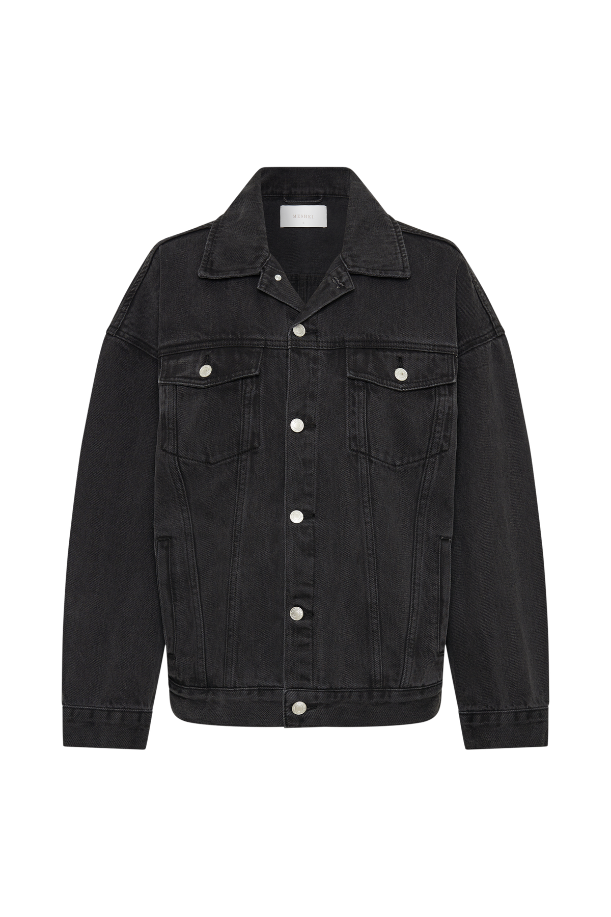 Sion Oversized Denim Jacket - Washed Black #12