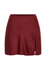 Hartley Satin Mini Skirt - Berry