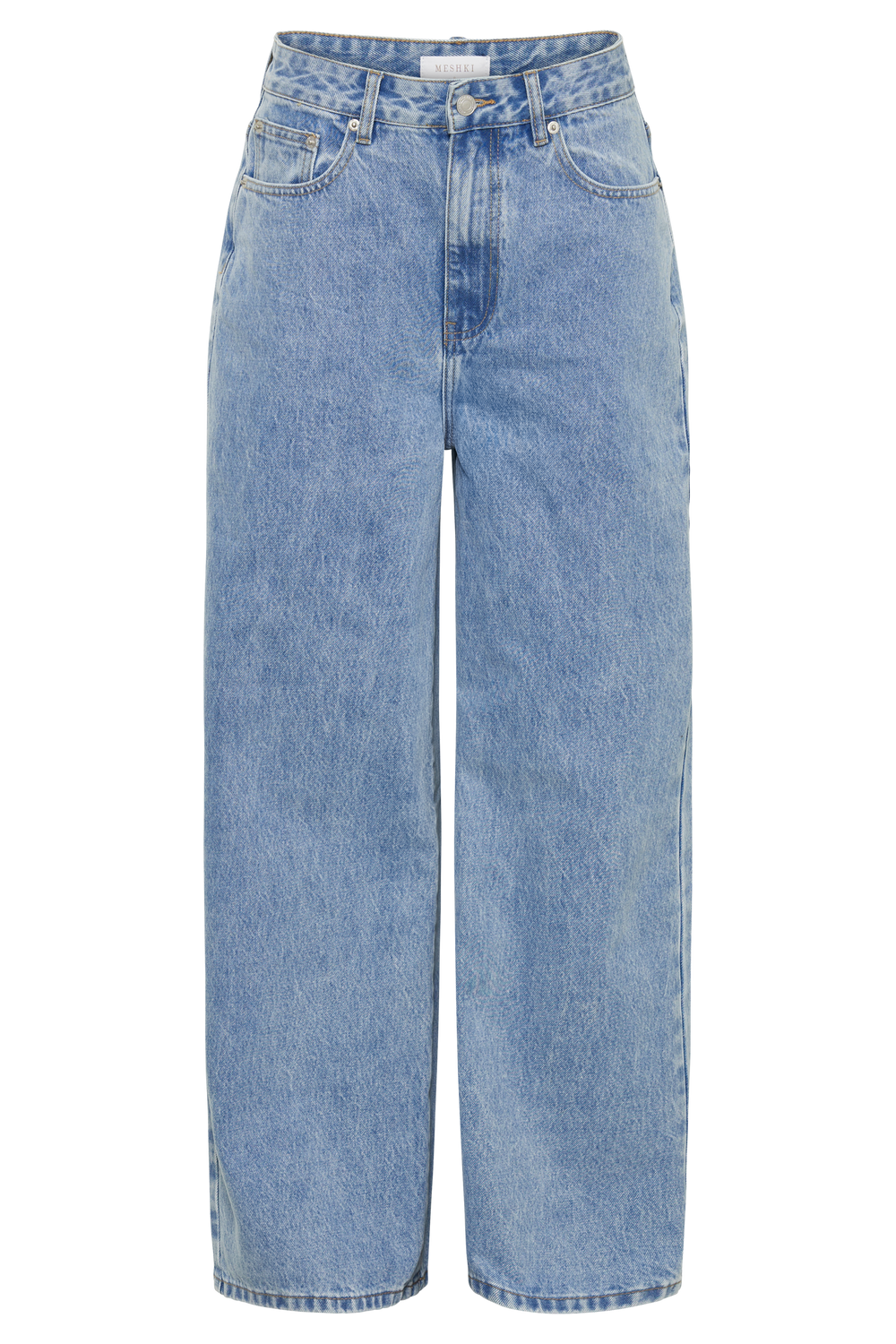 Raven Low Rise Baggy Jeans - Mid Blue Wash