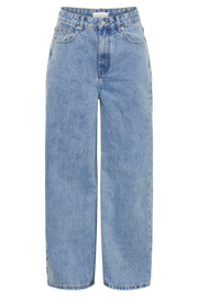 Raven Low Rise Baggy Jeans - Mid Blue Wash