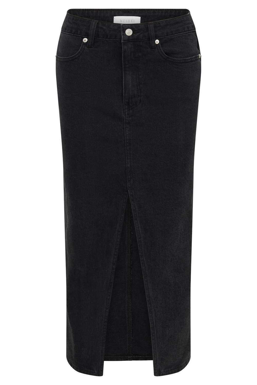 Acacia Denim Midi Skirt - Washed Black