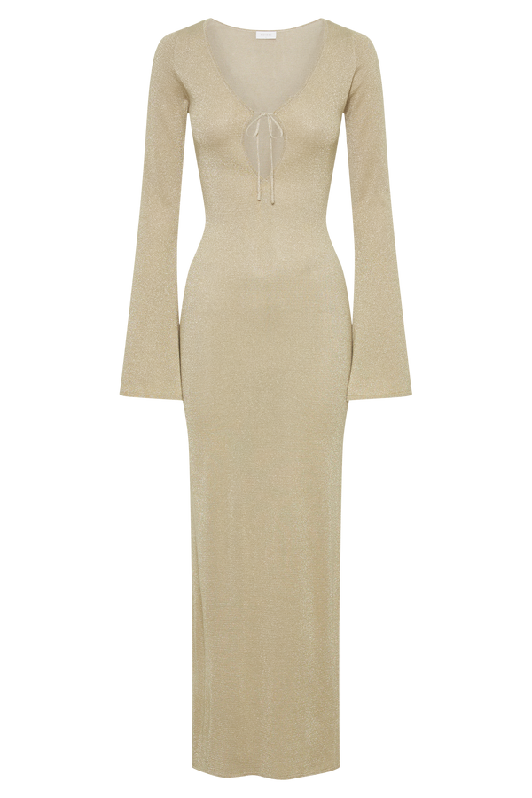 Kamila Long Sleeve Midi Dress - Gold