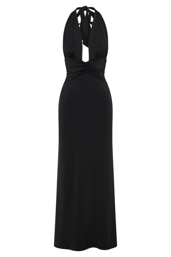 Jovanna Slinky Halter Maxi Dress - Black