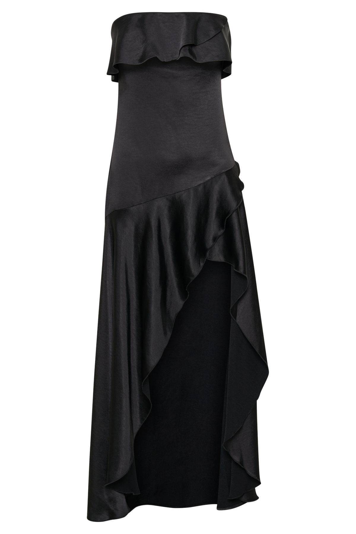 Sulianna Strapless Ruffle Midi Dress - Black #7