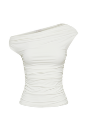 Alayna Recycled Nylon Ruched Top - White