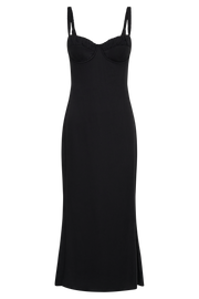 Constance Cupped Midi Dress - Black