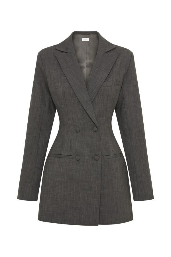 Callahan Textured Blazer Dress - Charcoal