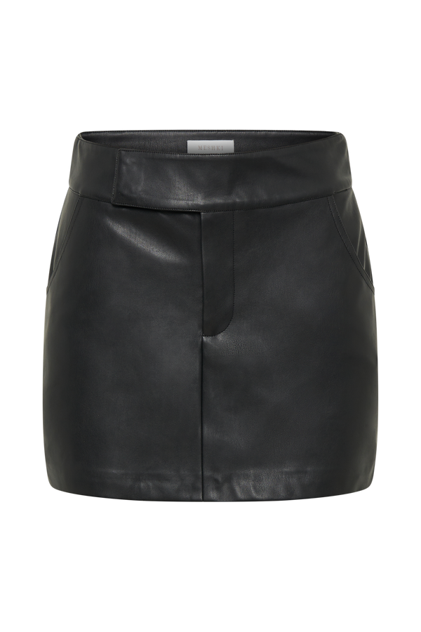 Kristen Faux Leather Mini Skirt - Black